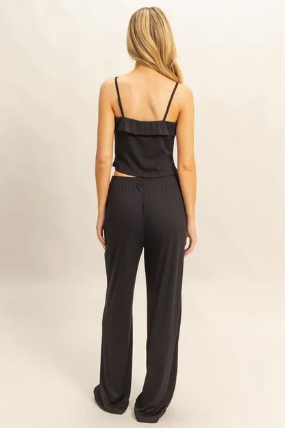 Rib Knit Cami Top and Pants Set - Eva's Edition