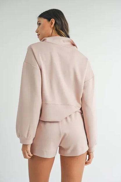 Half Zip Sweatshirt and Shorts Set - Eva's Edition