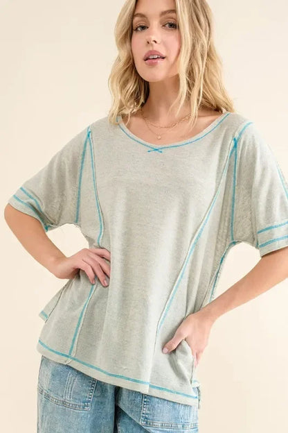 Reversed Stitch Basic T Shirt - Eva's Edition