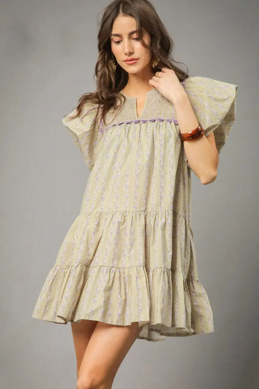 Cap Sleeve Tiered Mini Dress - Eva's Edition