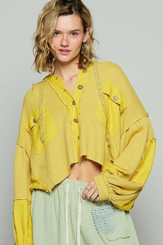 Raw Hem Cropped Hooded Jacket - Eva's Edition
