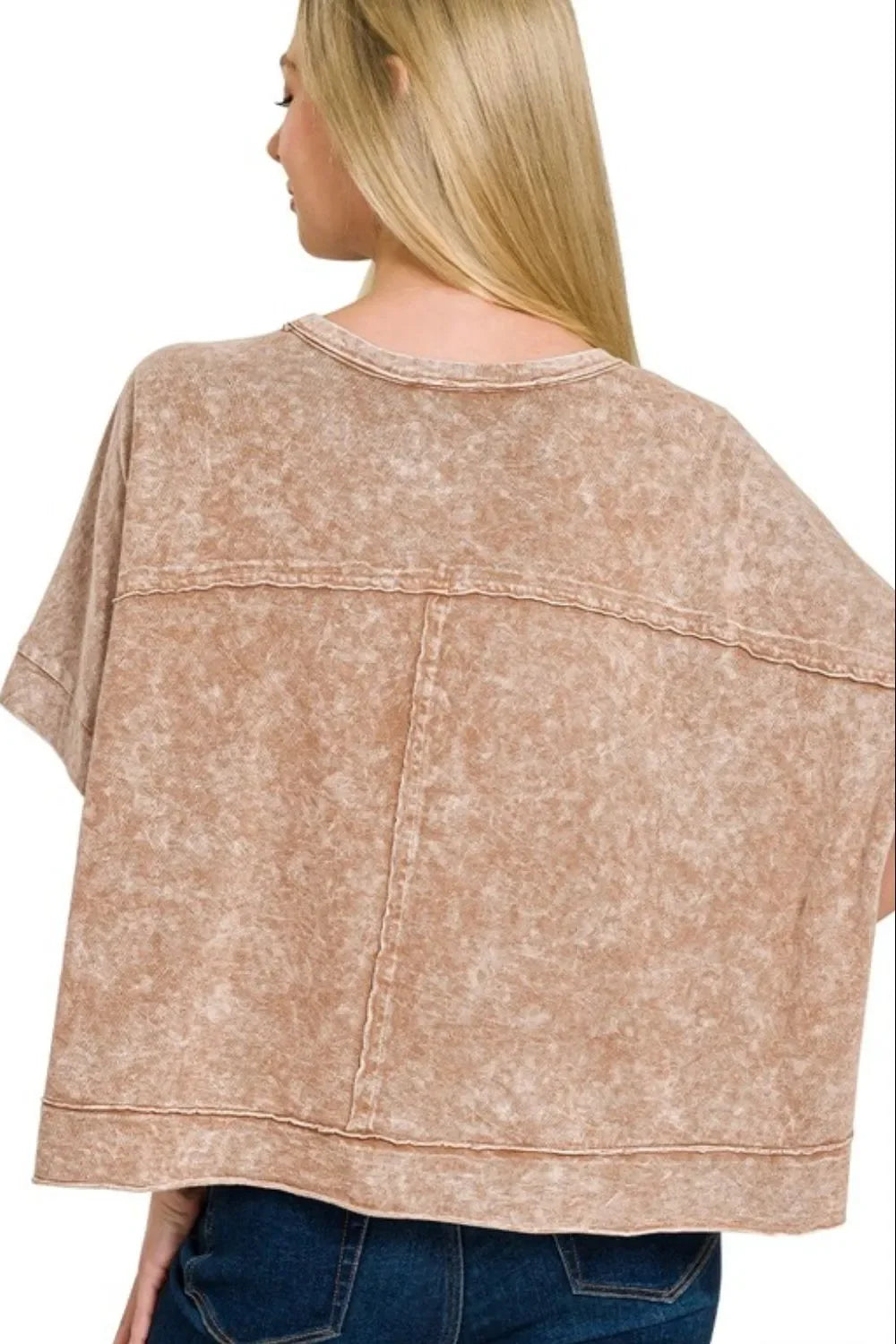 Snow Washed Oversized Crop Box Tee - Eva's Edition