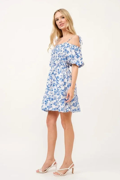 Off Shoulder Bubble Sleeve Dress - Eva's Edition