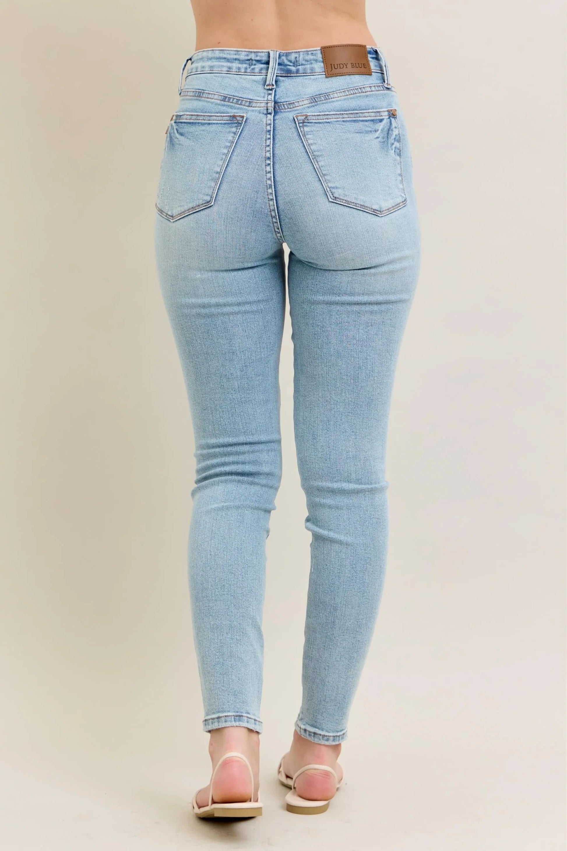 Tummy Control Vintage Wash Skinny Jeans Plus Size - Eva's Edition