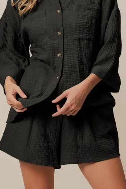 Crinkle Gauze Shirt and Short Set - Eva's Edition