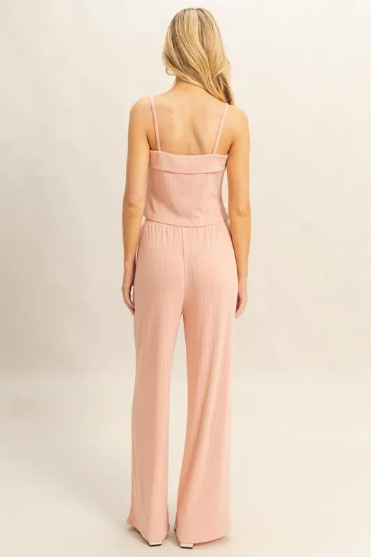 Rib Knit Cami Top and Pants Set - Eva's Edition