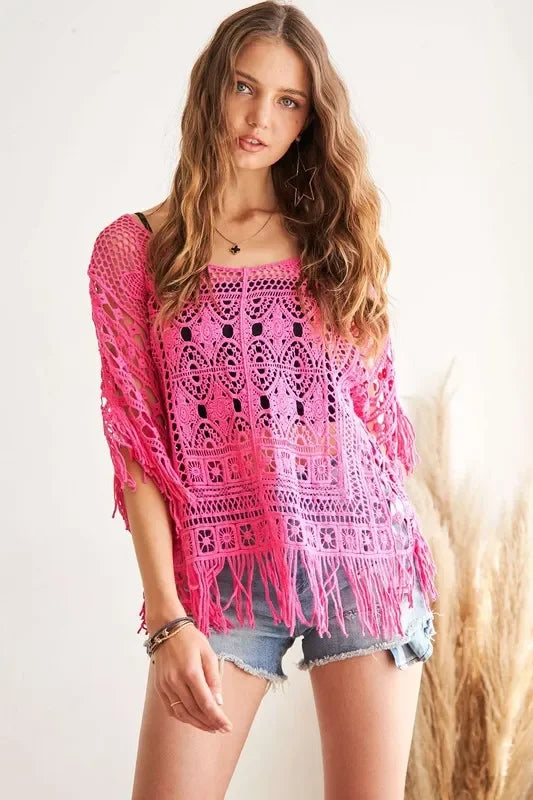 Fringed Hem Crochet Top - Eva's Edition