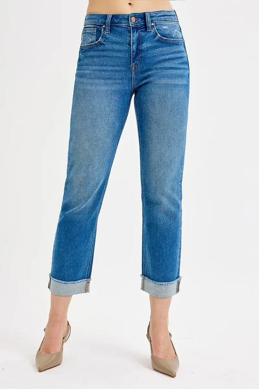 High Rise Boyfriend Fit Ankle Jeans Plus SIze - Eva's Edition
