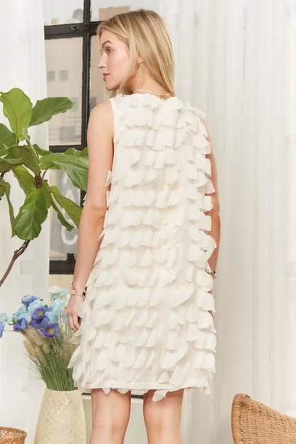 Sleeveless Shift 3D Petal Dress - Eva's Edition