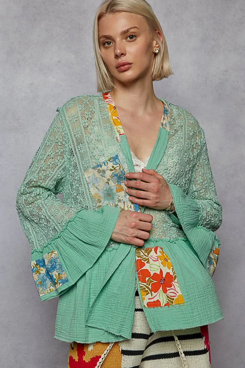 Ruffled Hem Open Front Cardigan - Eva's Edition