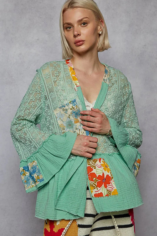 Ruffled Hem Open Front Cardigan - Eva's Edition