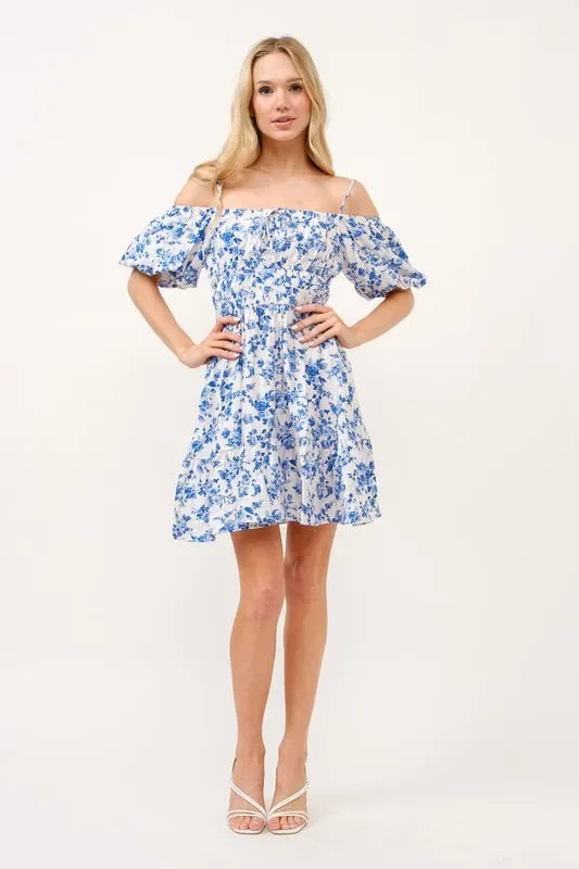Off Shoulder Bubble Sleeve Dress - Eva's Edition