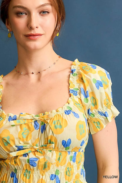 Floral Smocked Peplum Blouse - Eva's Edition