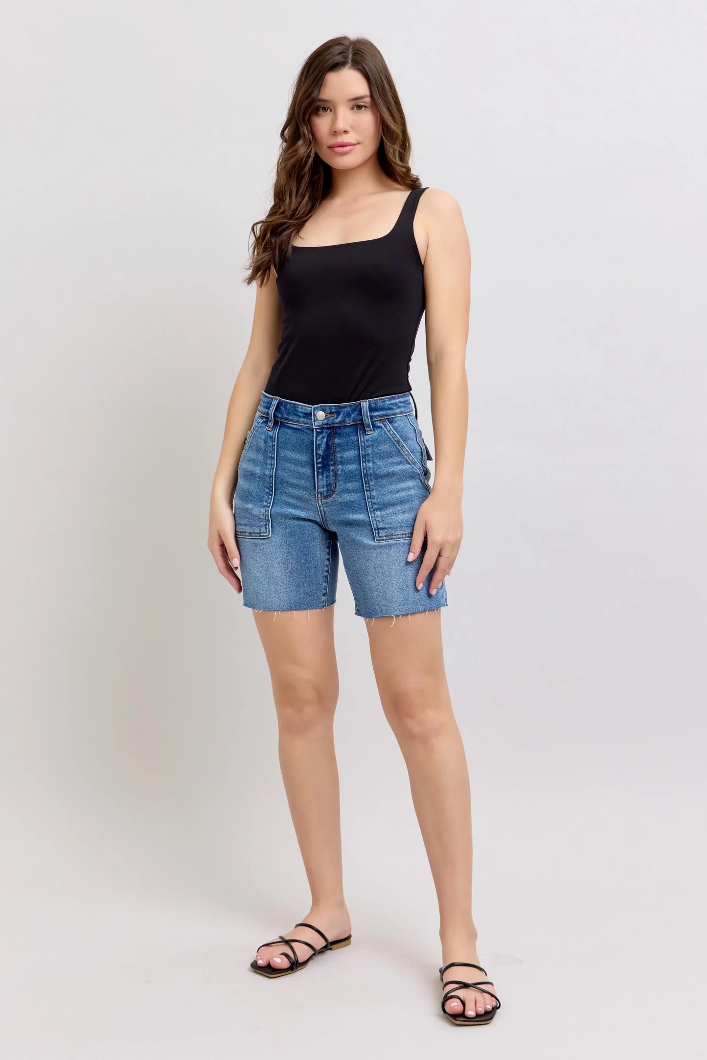 Mid Rise Bermudas Denim Shorts - Eva's Edition