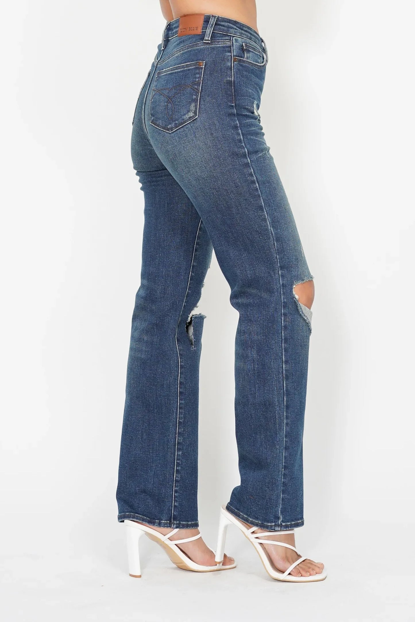 Ripped Knee Dad Jeans Plus Size - Eva's Edition