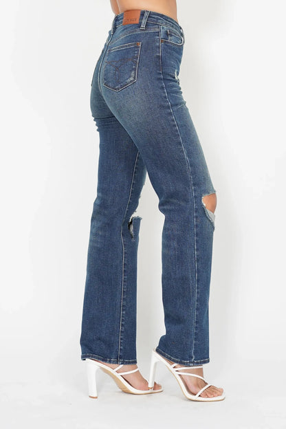 Ripped Knee Dad Jeans Plus Size - Eva's Edition