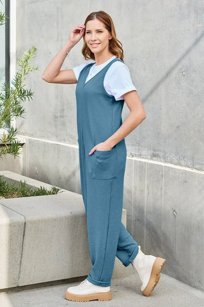 Double Take Full Size Sleeveless Straight Jumpsuit - Eva's Edition