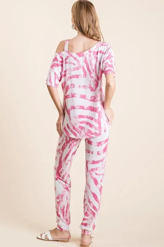 Zebra Print French Terry Top and Pants Set - Eva's Edition