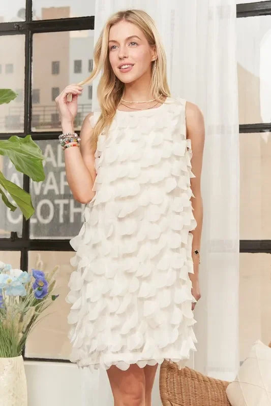 Sleeveless Shift 3D Petal Dress - Eva's Edition