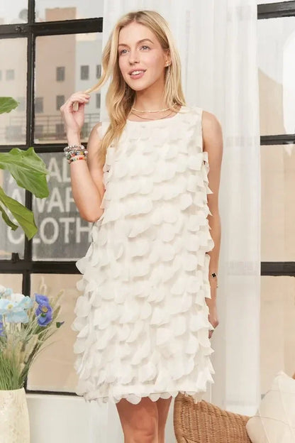 Sleeveless Shift 3D Petal Dress - Eva's Edition
