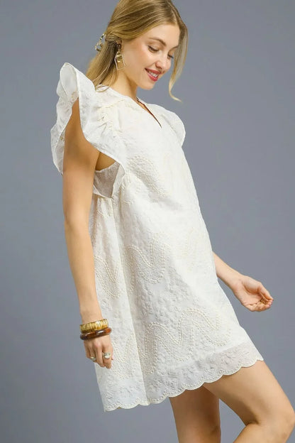 Embroidered Mini Dress - Eva's Edition