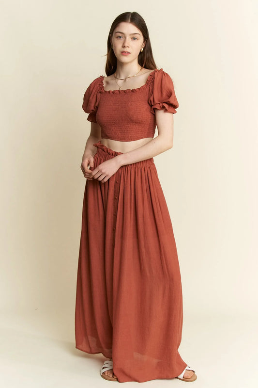 2 Piece Crop Top and Skirt Set - Eva's Edition