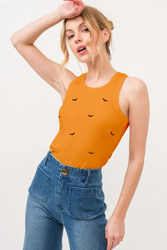 Embroidered Ribbed Tank - Eva's Edition