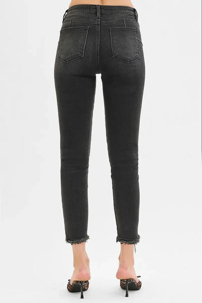Tummy Control Mid Rise Crop Skinny Jeans Plus Size - Eva's Edition
