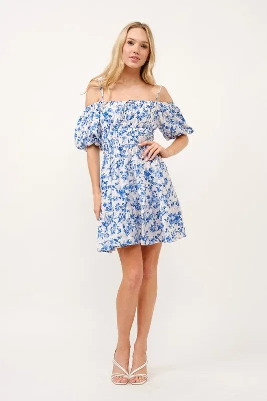 Off Shoulder Bubble Sleeve Dress - Eva's Edition