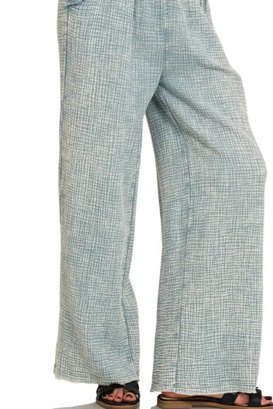 Double Gauze Elastic Band Waist Pants - Eva's Edition