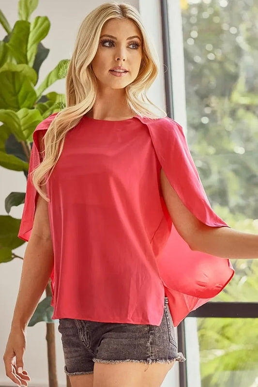 Woven Top with Fold Over Back Detail - Eva's Edition