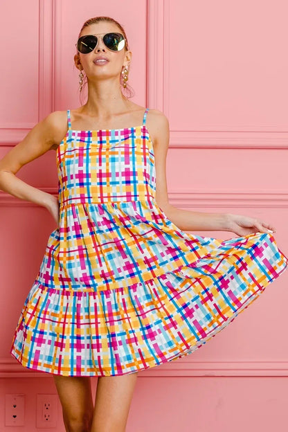 Colorfull Plaid Sleeveless Sun Dress - Eva's Edition