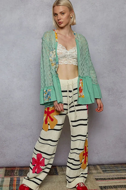 Ruffled Hem Open Front Cardigan - Eva's Edition