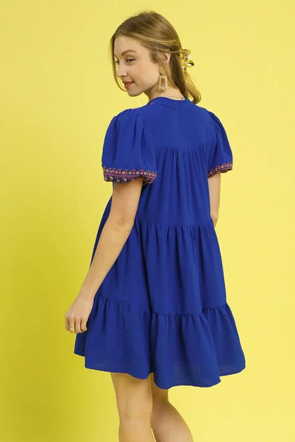 Puff Sleeve Mini Dress - Eva's Edition