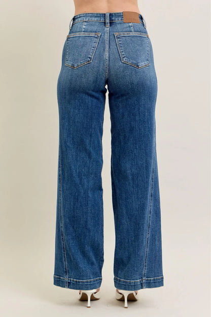 High Waist Wide Leg Jeans Plus Size - Eva's Edition