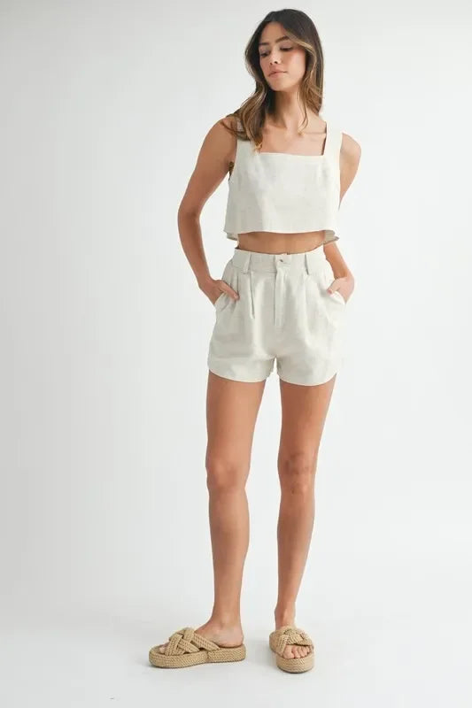 Sleeveless Crop Top and Shorts Set - Eva's Edition