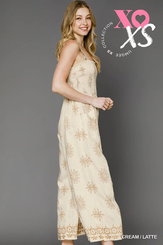Printed Wide Leg Jumpsuit - Eva's Edition