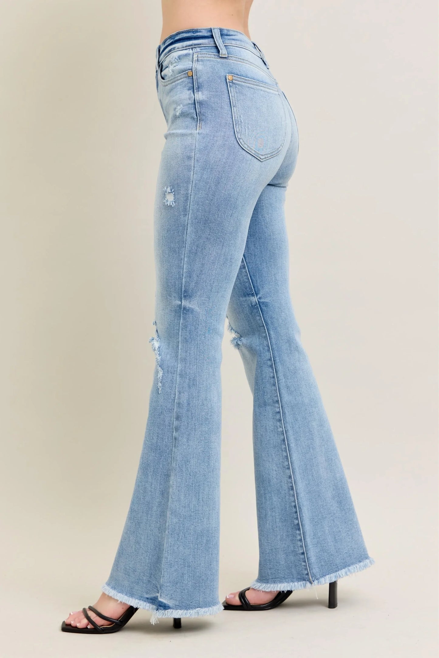 Flare Jeans With Shield Pockets Plus Size - Eva's Edition
