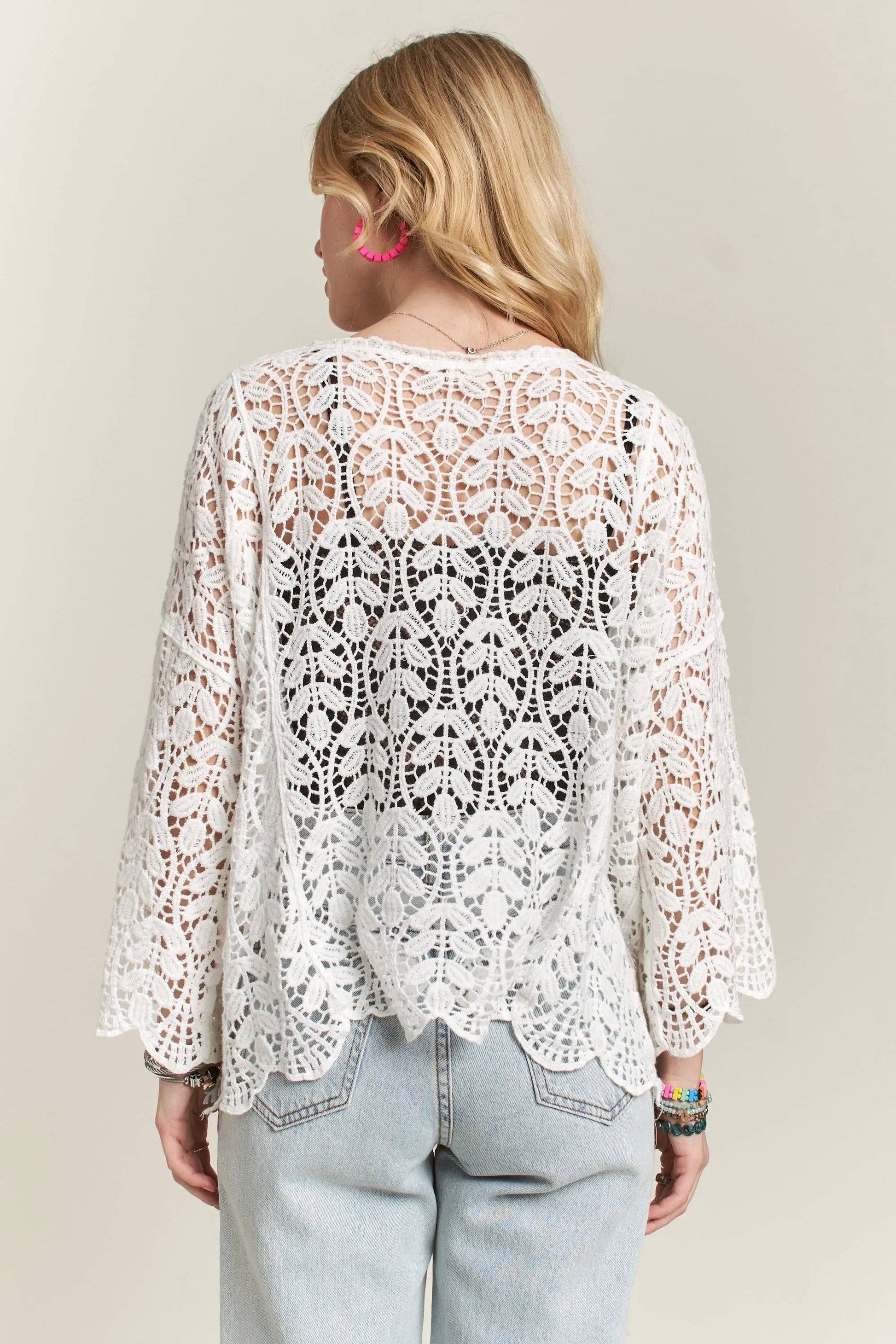 Leaf Pattern Crochet Cardigan - Eva's Edition