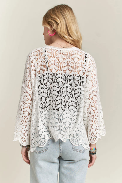 Leaf Pattern Crochet Cardigan - Eva's Edition