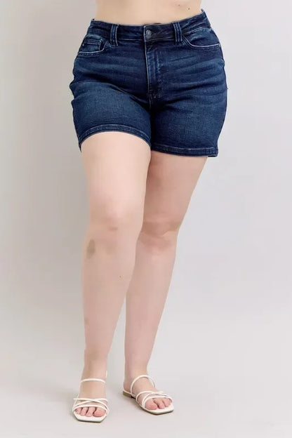 High Waist Back Flap Pocket Denim Shorts - Eva's Edition