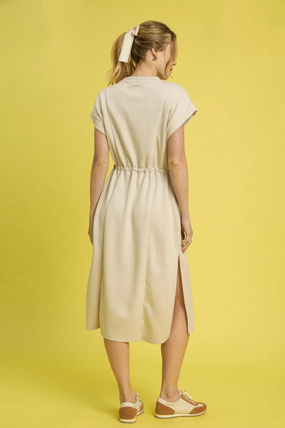 Side Slit Short Sleeve Midi Tee Dress - Eva's Edition