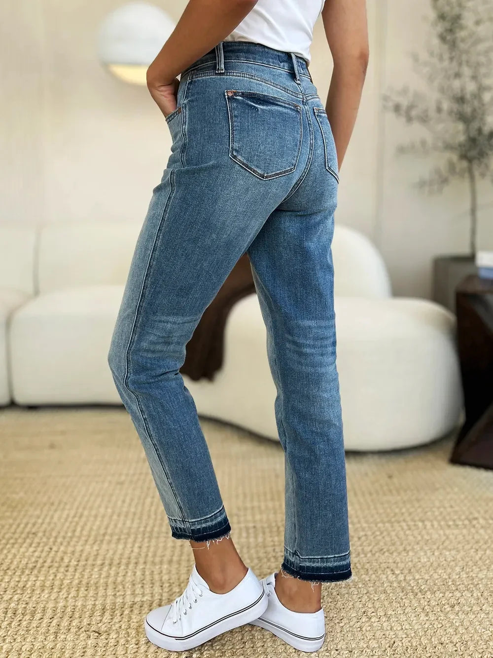 Mid Rise Rigid Magic Release Hem Jeans - Eva's Edition