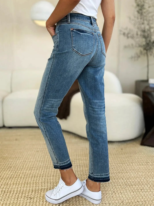 Mid Rise Rigid Magic Release Hem Jeans - Eva's Edition