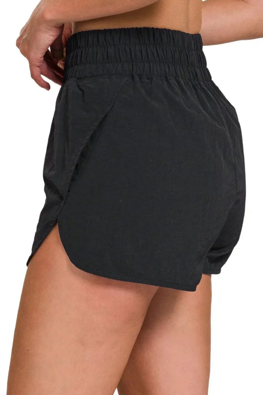 Windbreaker Smocked Waistband Running Shorts - Eva's Edition