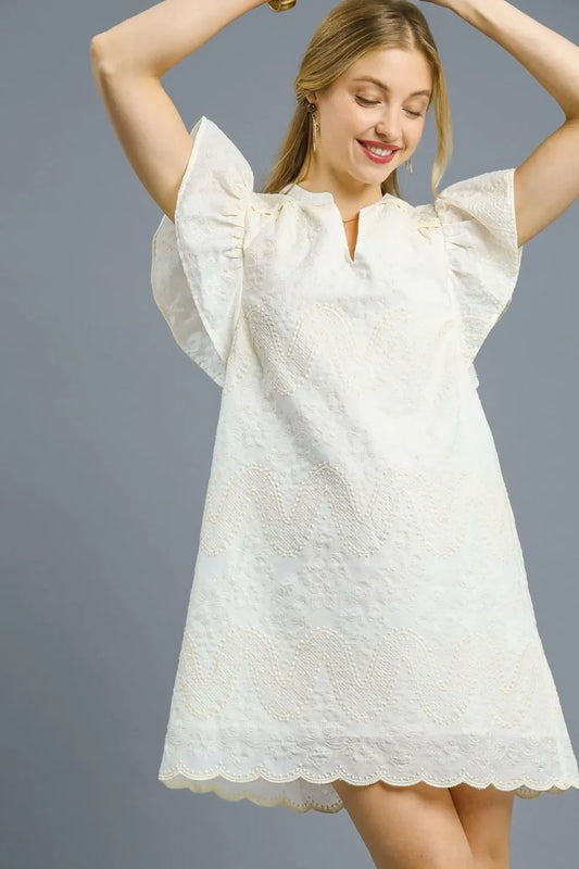 Embroidered Mini Dress - Eva's Edition