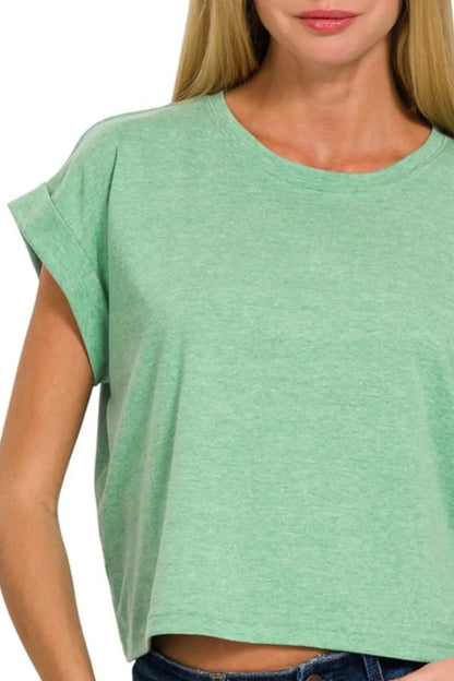 Rolled Sleeve Crop T-Shirt - Eva's Edition