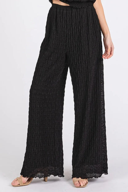 Textured Stretchy Crop Tank and Pants Set - Eva's Edition