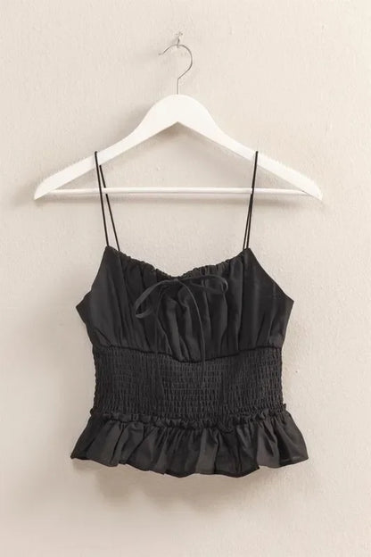 Poplin Smocked Waist Summery Cami Top - Eva's Edition