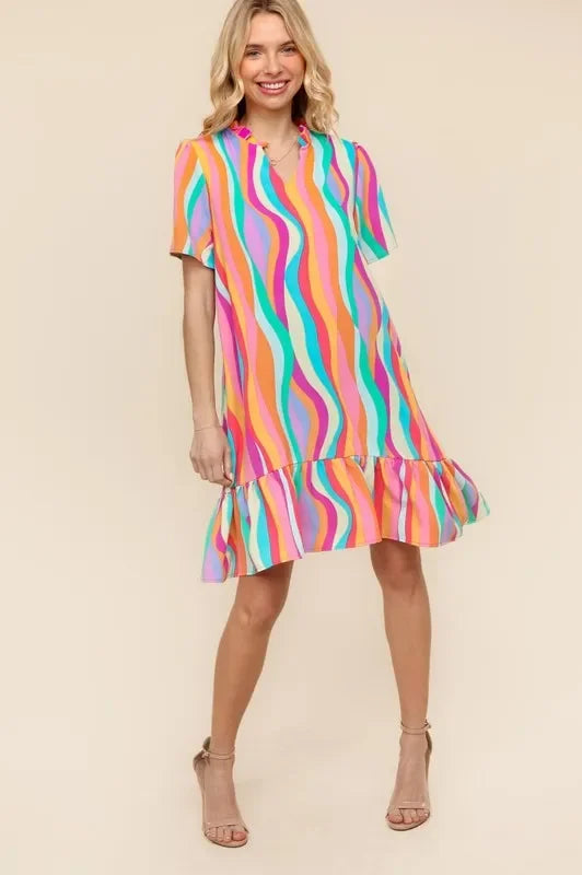Haptics Tiered Woven Ruffle Hem Dress - Eva's Edition
